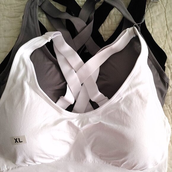FITTIN Padded Sports Bras*3 Pack*BNWT-*Adjustable Straps*CrossBack*XL - Picture 8 of 8
